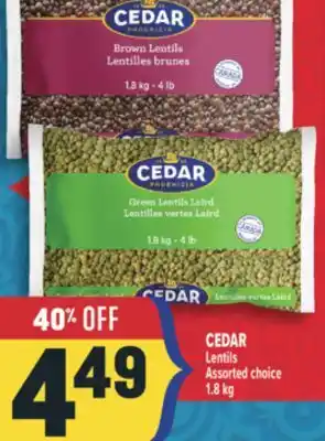 Marché Adonis CEDAR Lentils offer