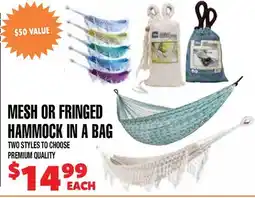 Len's Mill Stores Mesh Or Fringed Hammock In A Bag offer