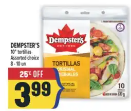 Marché Adonis DEMPSTER'S 10 tortillas offer