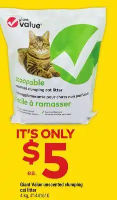 Giant Tiger Giant Value unscented clumping cat litter offer