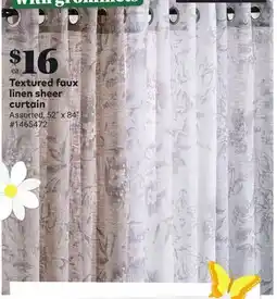 Giant Tiger Textured faux linen sheer curtain offer