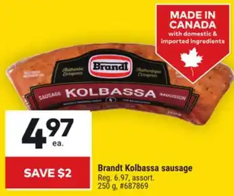 Giant Tiger Brandt Kolbassa sausage offer