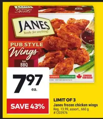 Giant Tiger Janes frozen chicken wings offer