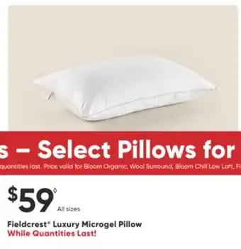 Sleep Country Fieldcrest Luxury Microgel Pillow offer