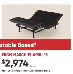 Sleep Country Malouf Altitude Smart Adjustable Base offer