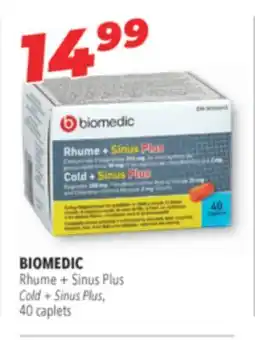 Familiprix BIOMEDIC Rhume + Sinus Plus Cold + Sinus Plus, 40 caplets offer