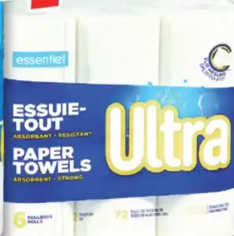 Familiprix Bathroom tissue, 12 double rolls, 8 triple or Ultra, Paper towels, rolls offer