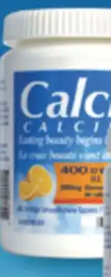 Familiprix CALCIA Calcium 500 mg with Vitamin D 400 IU, 60 chewable tablets offer