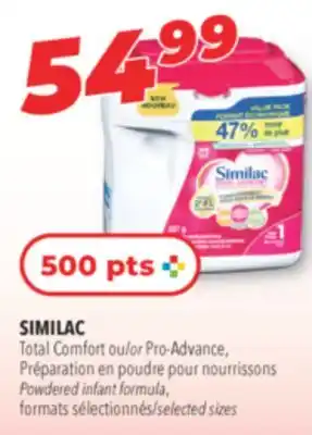 Familiprix SIMILAC Total Comfort or Pro-Advance, Powdered infant formula, selected sizes offer