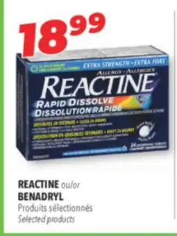 Familiprix REACTINE or BENADRYL Selected products offer