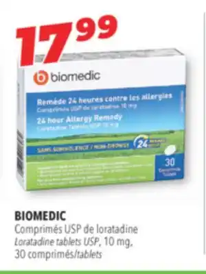 Familiprix BIOMEDIC Loratadine tablets USP, 10 mg, 30 tablets offer