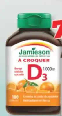 Familiprix Jamieson Vitamin D3 natural tangy orange chewable tablets 100un offer