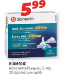 Familiprix BIOMEDIC Sleep aid, 50 mg, 20 capsules or caplets offer