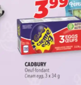 Familiprix CADBURY Cream egg, 3 x 34 g offer