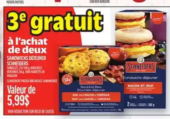 Metro SCHNEIDERS FROZEN BREAKFAST SANDWICHES | SCHNEIDERS FROZEN BREAKFAST SANDWICHES offer