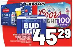 Metro BIÈRE LABATT BUD LIGHT, MOLSON, COORS LIGHT, SLEEMAN CLEAR 2.0 | BEER offer