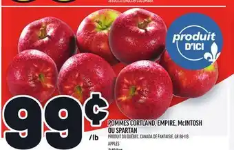 Metro POMMES CORTLAND, EMPIRE, MCINTOSH OU SPARTAN | APPLES offer