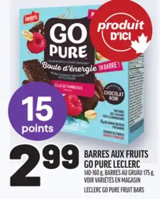 Metro BARRES AUX FRUITS GO PURE LECLERC | LECLERC GO PURE FRUIT BARS offer