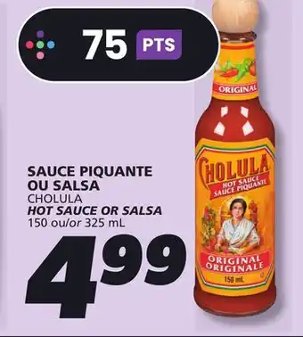 IGA CHOLULA HOT SAUCE OR SALSA offer