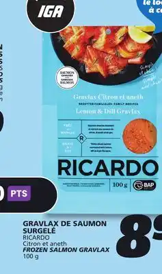 IGA RICARDO FROZEN SALMON GRAVLAX offer