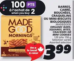 IGA MADEGOOD ORGANIC BARS, SQUARES, BITES, CRACKERS OR MINI COOKIES offer