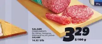 IGA COMPLIMENTS SALAMI offer