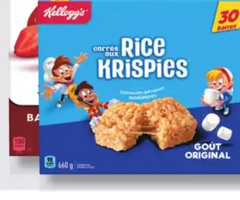 IGA KELLOGG'S BARS, RICE SQUARES OR TARTS offer