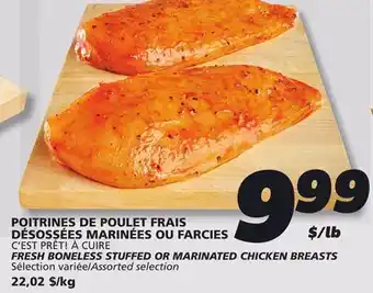 IGA C'EST PRÊT! À CUIRE FRESH BONELESS STUFFED OR MARINATED CHICKEN BREASTS offer