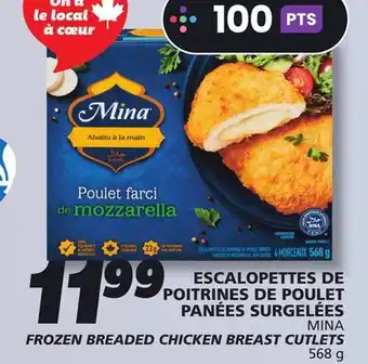 IGA MINA FROZEN BREADED CHICKEN BREAST CUTLETS offer