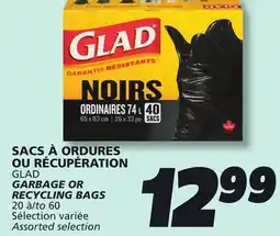 IGA GLAD GARBAGE OR RECYCLING BAGS offer