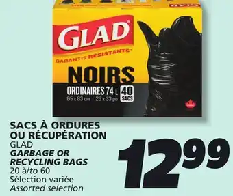 IGA GLAD GARBAGE OR RECYCLING BAGS offer