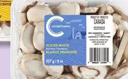 IGA COMPLIMENTS SLICED WHITE MUSHROOMS OR WHOLE CREMINI MUSHROOMS offer