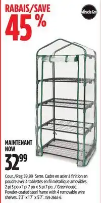 Canadian Tire Miracle-Gro Greenhouse offer