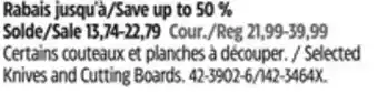 Canadian Tire Selected Knives and Cutting Boards offer