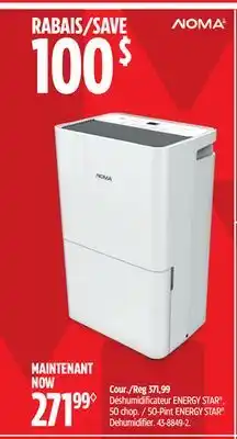 Canadian Tire Noma 50-Pint ENERGY STAR Dehumidifier offer