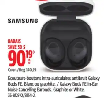 Canadian Tire SAMSUNG Galaxy Buds FE In-Ear Noise Cancelling Earbuds.Graphite or White offer