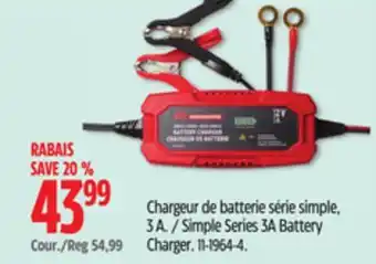 Canadian Tire Simple Series 3A Battery Charger offer