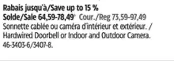 Canadian Tire Globe Hardwired Doorbell or Indoor and Outdoor Camera offer