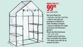 Canadian Tire Miracle-Gro Mini Greenhouse offer