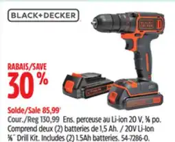 Canadian Tire Black+ Decker 20V Li-Ion 3⁄8˝ Drill Kit offer