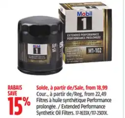 Canadian Tire Mobil Extended Performance Synthetic Oil Filters offer