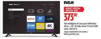 Canadian Tire RCA 50˝ 4K Roku Smart TV with HDMI Input offer