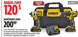 Canadian Tire DEWALT 20V MAX Brushless Li-Ion 1⁄2˝ Drill and 1⁄4˝ Impact Driver Combo Kit offer