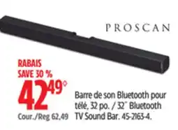 Canadian Tire Proscan 32˝ Bluetooth TV Sound Bar offer