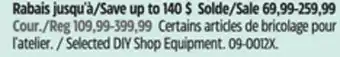 Canadian Tire Certified Selected DIY Shop Equipment offer