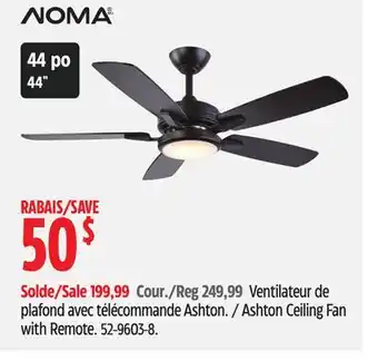 Canadian Tire NOMA Ashton Ceiling Fan with Remote offer