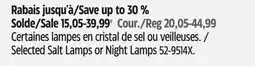 Canadian Tire Selected Salt Lamps or Night Lamps offer