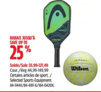 Canadian Tire Selected Sports Equipment offer