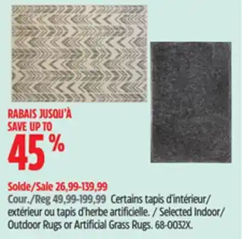 Canadian Tire Korhani Selected Indoor/ Outdoor Rugs or Artificial Grass Rugs offer