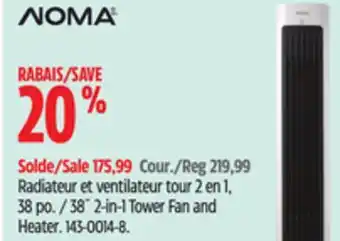 Canadian Tire Noma 38˝2-in-1 Tower Fan and Heater offer